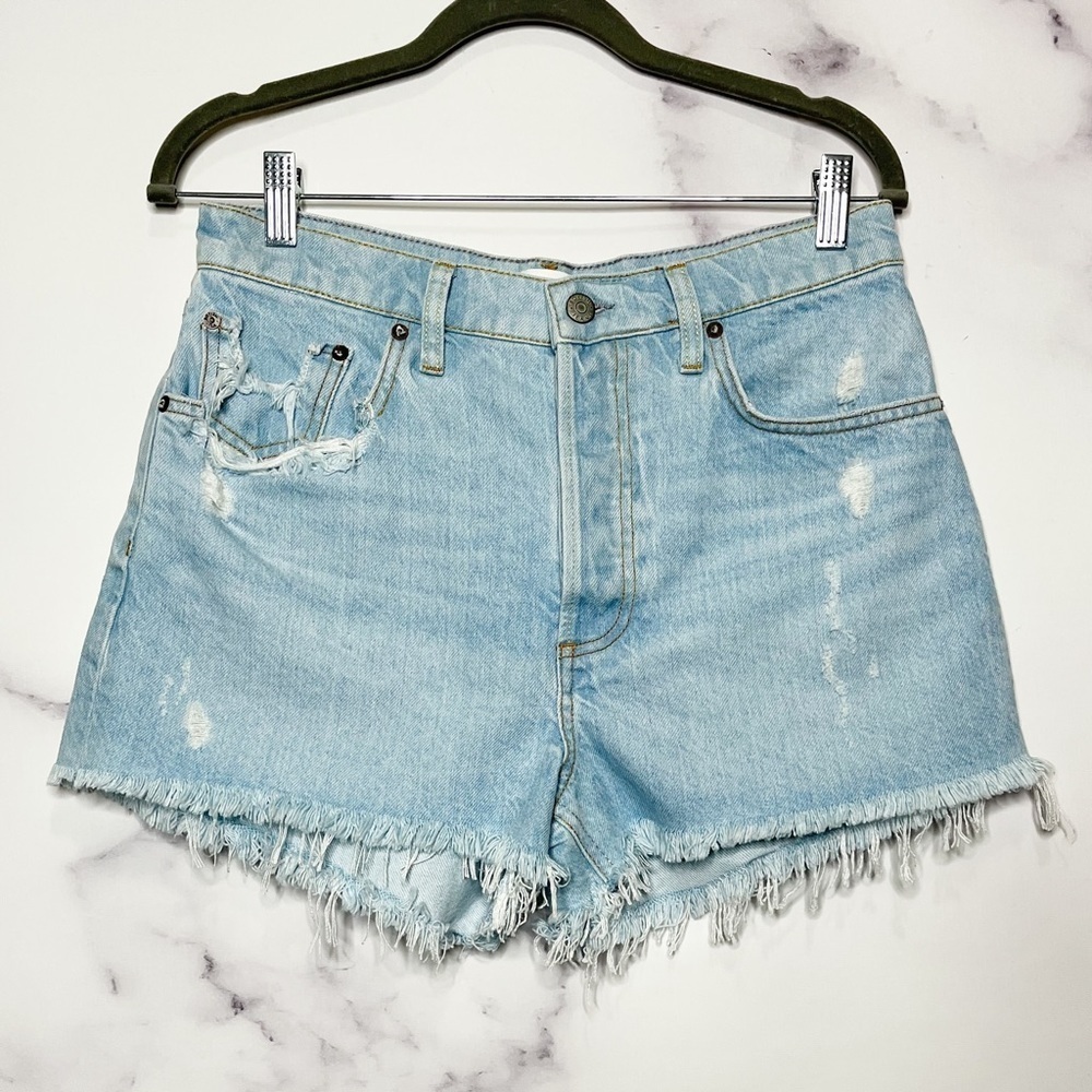 Boyish The Cody High Rise Rigid Cut Off Denim Shorts